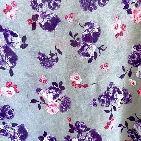 Torrid Fog & Floral Semi Sheer Purple Top - Picture 8 of 8